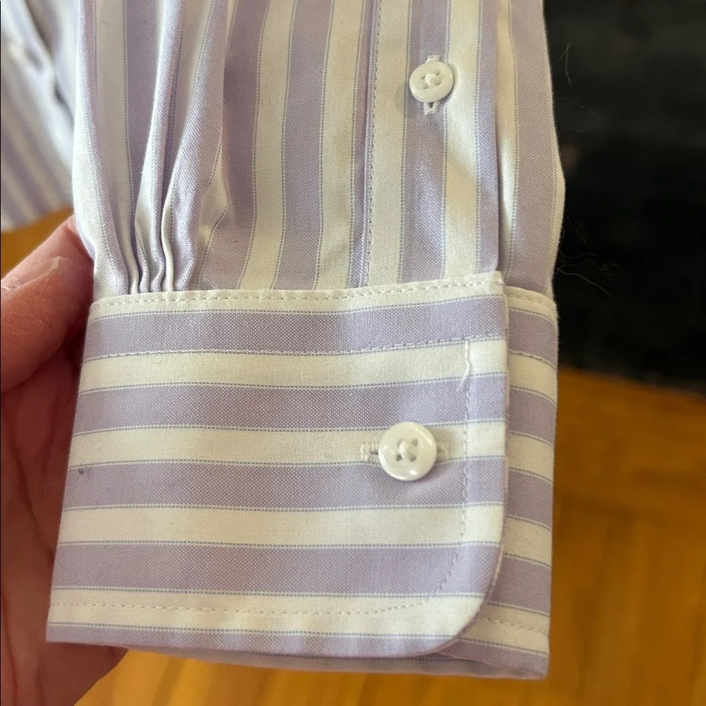 Brooks Brothers Lavender and White Striped Fitted Shirt - Picture 5 of 6